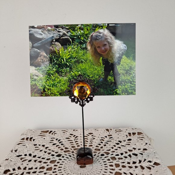 Set of 3 Pier1 Jeweled Flower Style Photo / Recipe Card Holders - Picture 7 of 9